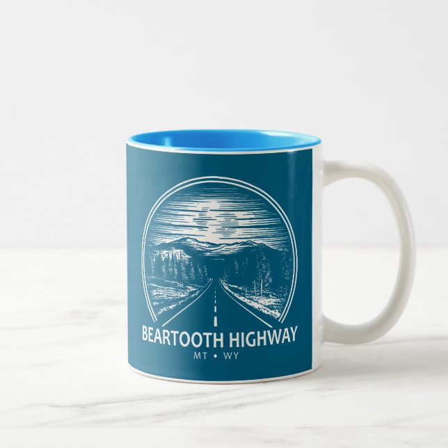 Caneca De Café Em Dois Tons Floresta Wyoming na Estrada Beartooth (Direita)