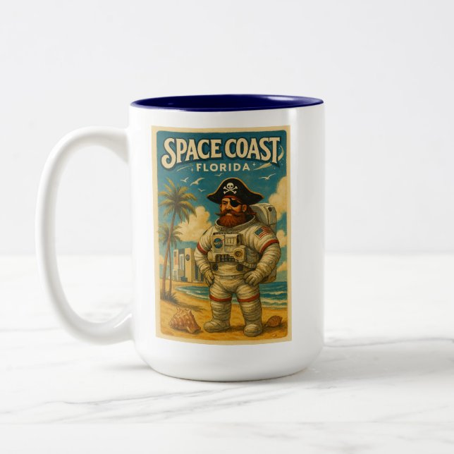 Caneca De Café Em Dois Tons "Flórida astro-pirata" (Esquerda)