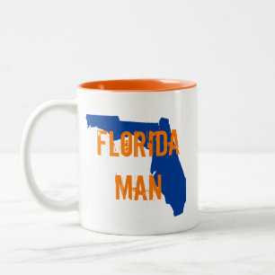 Caneca De Café Em Dois Tons Flórida Man Gator Blue - Mug de café de dois tons