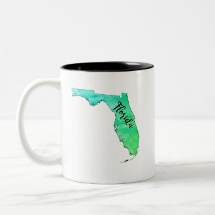 Caneca De Café Em Dois Tons Flórida State Map Watercolor