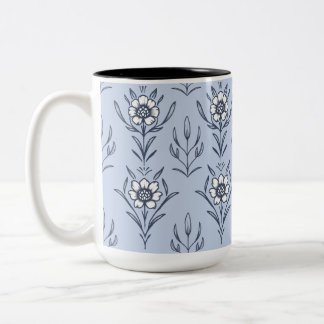Caneca De Café Em Dois Tons Florim azul