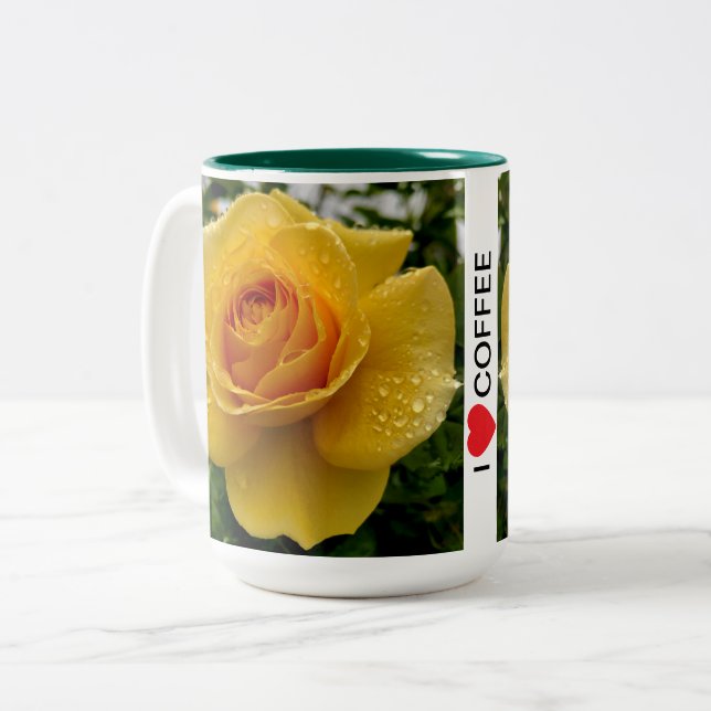 CANECA DE CAFÉ EM DOIS TONS FLOWER COFFEE MUG (Frente Esquerda)