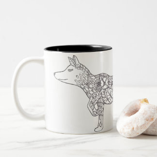 Caneca De Café Em Dois Tons Flower Fox