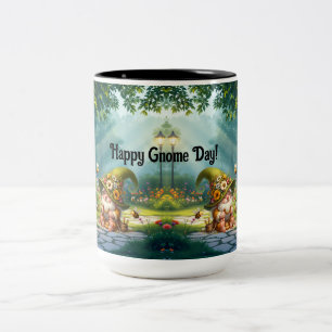 Caneca De Café Em Dois Tons Flower Gnome Cerâmica