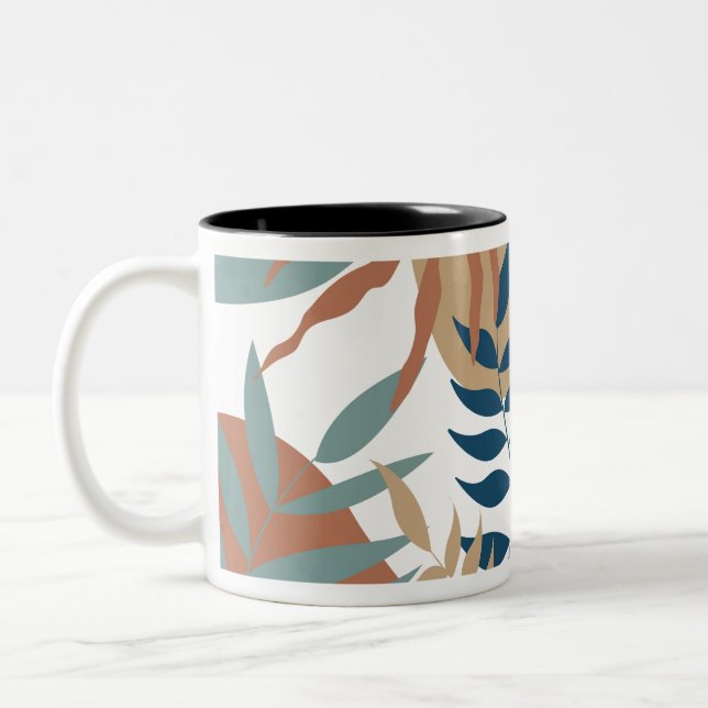 Caneca De Café Em Dois Tons flower pattern (Esquerda)