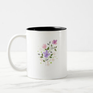 Caneca De Café Em Dois Tons Flower Watercolor Spring Nature Painting Floral