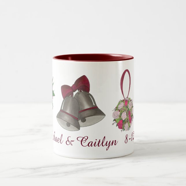 Caneca De Café Em Dois Tons Flowers Arco Tie Personalizado Mug (Centro)