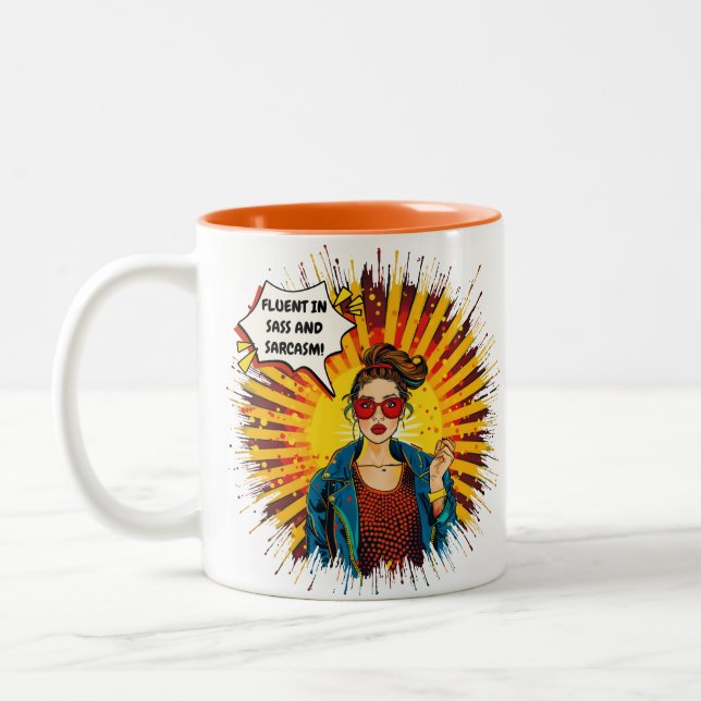 Caneca De Café Em Dois Tons Fluente Em Sass E Sarcasmo (Esquerda)