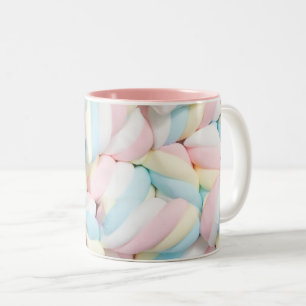 Caneca De Café Em Dois Tons Fluffy Pastel Marshmallow Candy