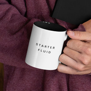 Caneca De Café Em Dois Tons FLUIDO DE PARTIDA Tipografia Moderna e Divertida C