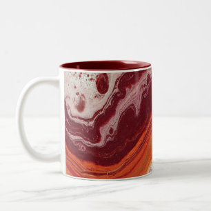 Caneca De Café Em Dois Tons fluido laranja e burgundy