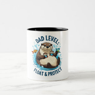 Caneca De Café Em Dois Tons Flutuar e proteger - Pai externo engraçado