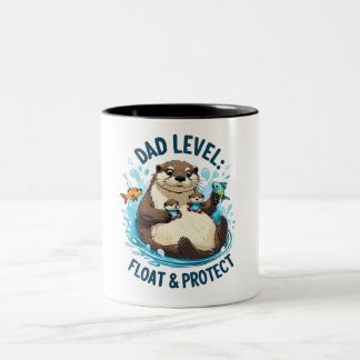 Caneca De Café Em Dois Tons Flutuar e proteger - Pai externo engraçado