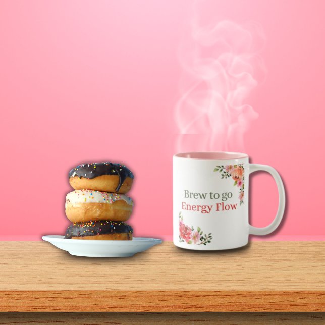 Caneca De Café Em Dois Tons Fluxo De Energia Da Brecha De Aquarela (Criador carregado)