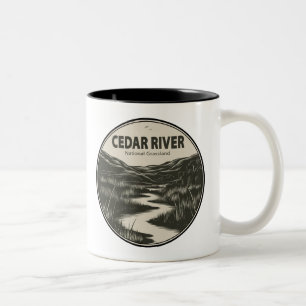 Caneca De Café Em Dois Tons Fluxo de Grassland Nacional do Cedar River