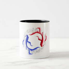 Caneca De Café Em Dois Tons Fluxo Marcial Abstrato Yin Yang Arte Marcial
