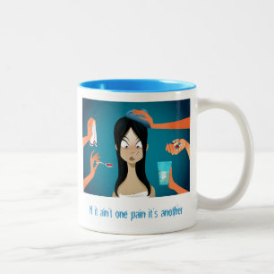 Caneca De Café Em Dois Tons FMS: Se não é uma dor é outro
