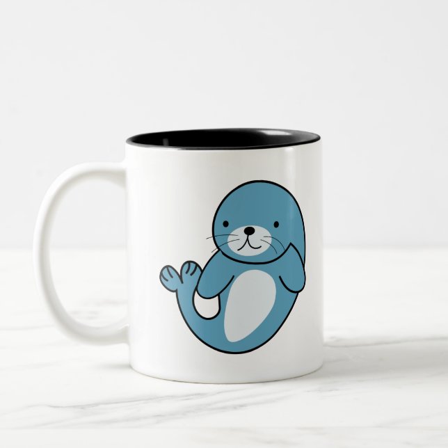 Caneca De Café Em Dois Tons Foca-Bebê (Esquerda)