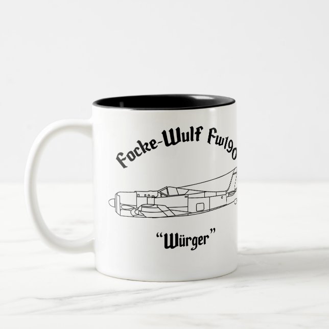 Caneca De Café Em Dois Tons Focke-Wulf Fw190 (Esquerda)