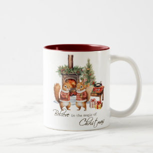 Caneca De Café Em Dois Tons Fofo Acredita Na Mágica Do Natal