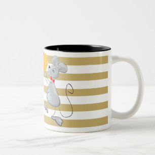 Caneca De Café Em Dois Tons Fofo Excêntrico Caprichoso Listras de Ratos