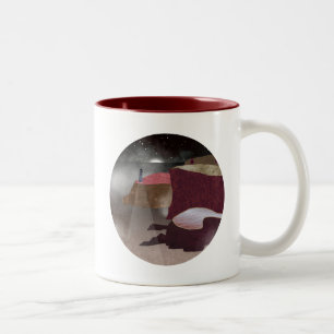 Caneca De Café Em Dois Tons Foggy Lighthouse