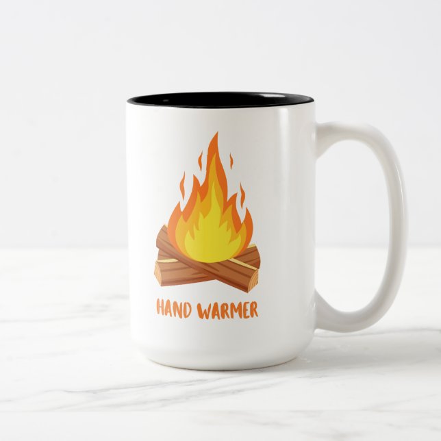 Caneca De Café Em Dois Tons Fogo do Acampamento aquecedor de Mão (Direita)
