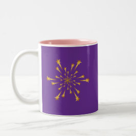 Caneca De Café Em Dois Tons Fogos de Artifício Elegante Estrela Cadente Floco 