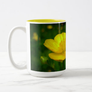 Caneca De Café Em Dois Tons Foguete de Café e Flores