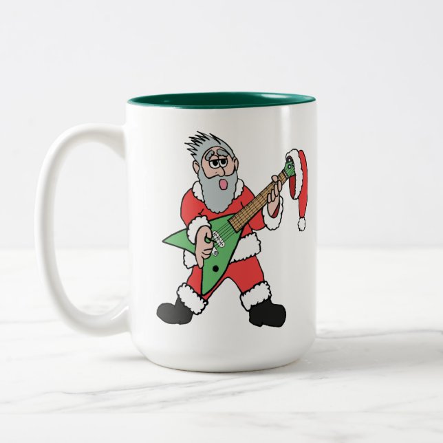 Caneca De Café Em Dois Tons Foguete de Natal (Esquerda)