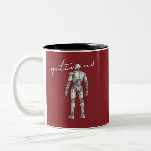 Caneca De Café Em Dois Tons Foguete Espacial Futurístico Profundo | Missão Esp (Esquerda)