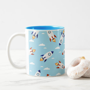 Caneca De Café Em Dois Tons Foguete - Mug Infantil