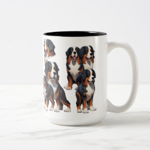 Caneca De Café Em Dois Tons Folha de Caracterização Ilustrada do Cão de Montan