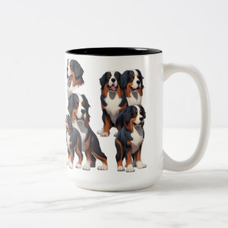 Caneca De Café Em Dois Tons Folha de Caracterização Ilustrada do Cão de Montan