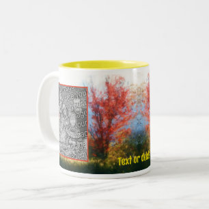 Caneca De Café Em Dois Tons Folhagem de outono Natureza Adicionar Sua Foto