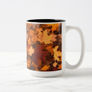 Caneca De Café Em Dois Tons Folhas da queda