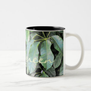 Caneca De Café Em Dois Tons Folhas de Jardim
