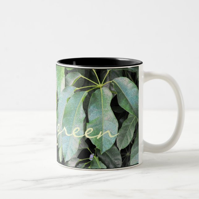 Caneca De Café Em Dois Tons Folhas de Jardim (Direita)