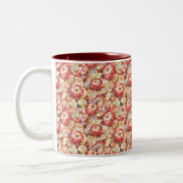 Caneca De Café Em Dois Tons Folhas de Maçãs