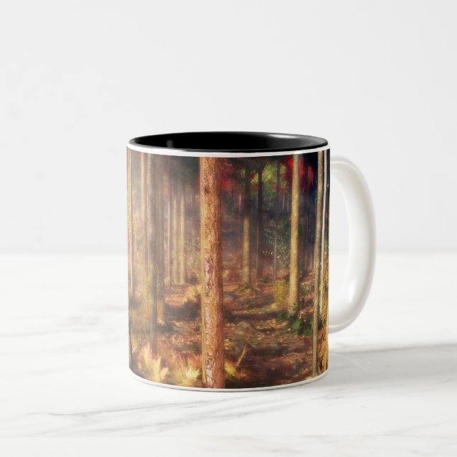 Caneca De Café Em Dois Tons Folhas de Mug Dourado (Frente Esquerda)