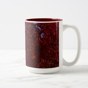 Caneca De Café Em Dois Tons Folhas de outono de Amarelo e Roxo, ZSSPG