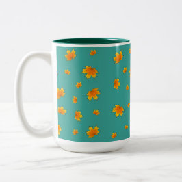 Caneca De Café Em Dois Tons Folhas de queda