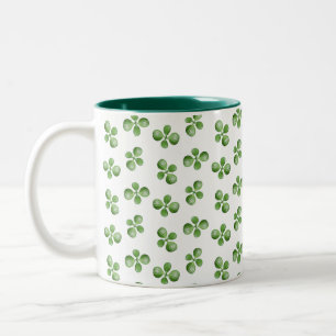 Caneca De Café Em Dois Tons Folhas de Suculentas Verdes Amigáveis Modernas em 