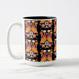Caneca De Café Em Dois Tons Folk Art Owl
