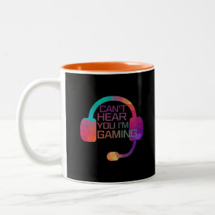 Caneca De Café Em Dois Tons Fones de Ouvido para Jogadores