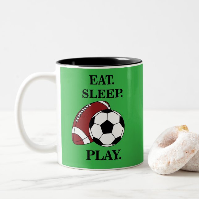 Caneca De Café Em Dois Tons Football Soccer Player Coach  (Com Donut)