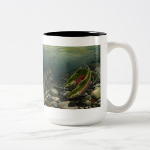 Caneca De Café Em Dois Tons Fora da pesca de salmão de Coho de Mug com Taça de