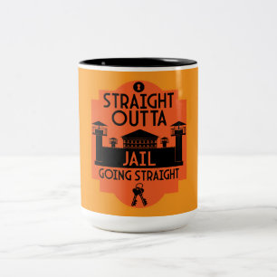 Caneca De Café Em Dois Tons Fora Da Prisão Libertar Presente Dois Tons De Café
