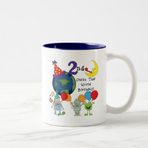 Caneca De Café Em Dois Tons Fora deste segundo aniversário do Mundo