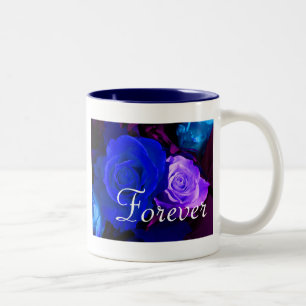 Caneca De Café Em Dois Tons Forever Love Blue Purple Rosa